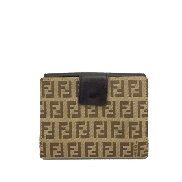 1F5080 FENDI Zucca Canvas Leather Bifold Wallet - Picture 9 of 11